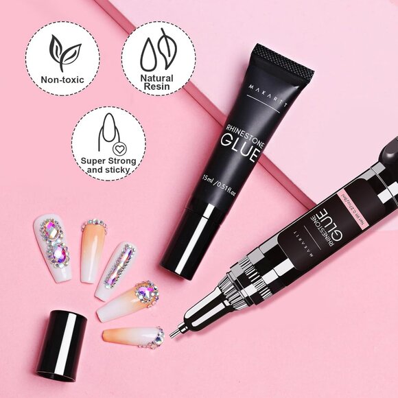 Crystal Rhinestones with Gel Glue, 15ML Strong Adhesive for Gems - Picture 2 of 8